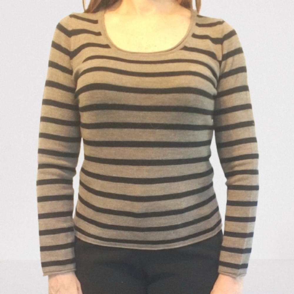Brunella Gori Italian Wool Striped Sweater - Picture 2 of 9